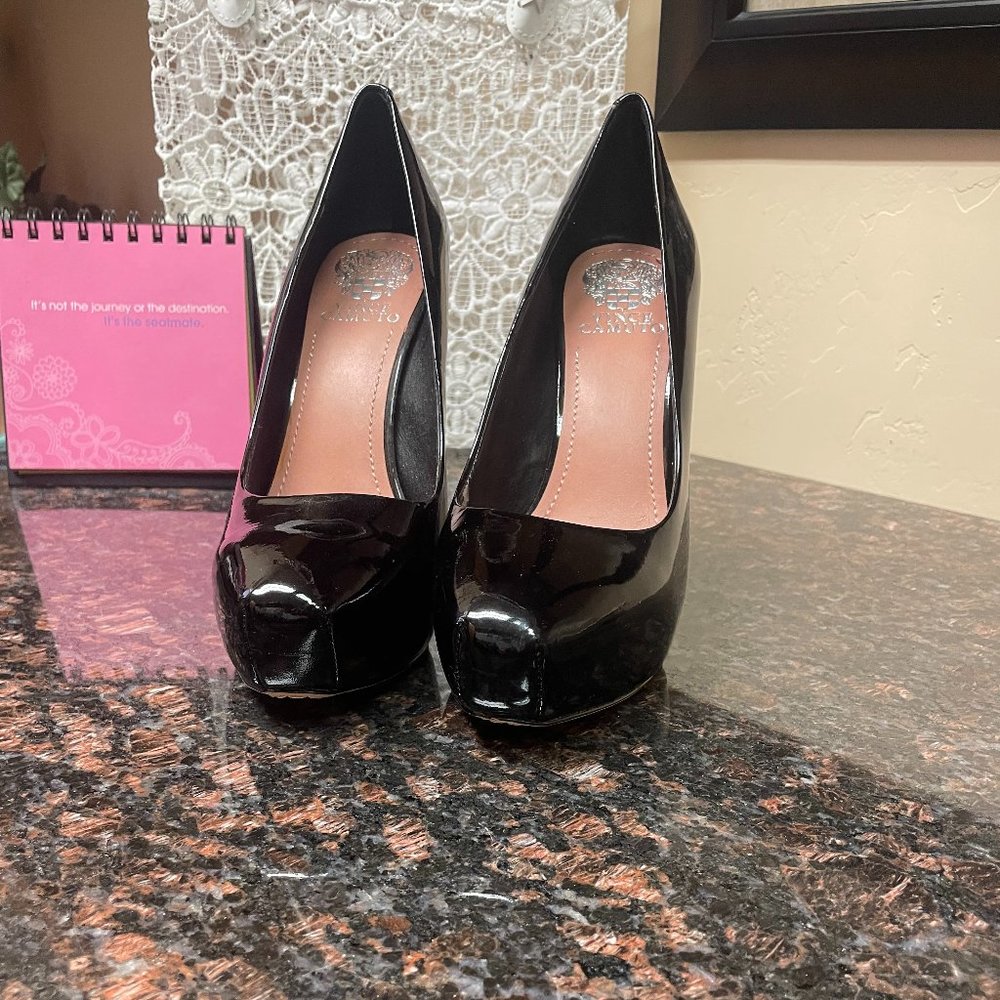 Vince Camuto Black Patent Leather Heels